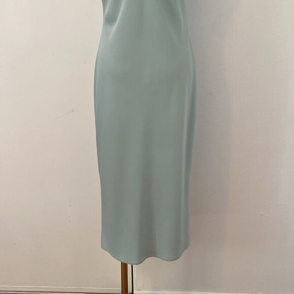 Simple Retro Pastel Mint Green Button Front Midi Dress Size Medium - Picture 8 of 12
